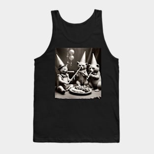 clown cat playing flute with bears Tank Top